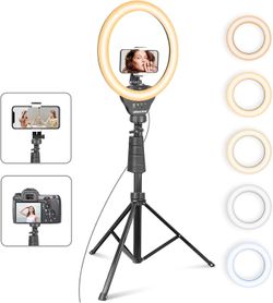 UBeesize 12" Ring Light with 67" Tripod Stand and Adjustable LED Lights