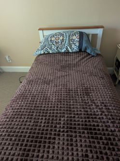 Twin Bed Frame, box spring and mattress