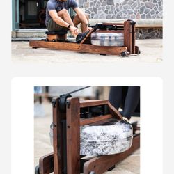 WaterRower - Rowing Machine - Uses Water resistance - Made From Dark Walnut - S4 Monitor & DVD Included. Wheels And Verticle Storage!