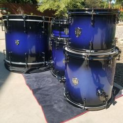Custom Drum Shell Pack Blue to Black Fade