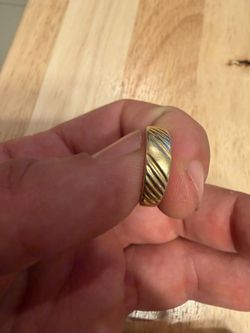 14K Yellow Gold Patterned Band Ring, Size 6, 2.86g
