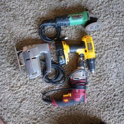 DeWalt,Hitachi,Chicago,And Chicago Jig Saw.
