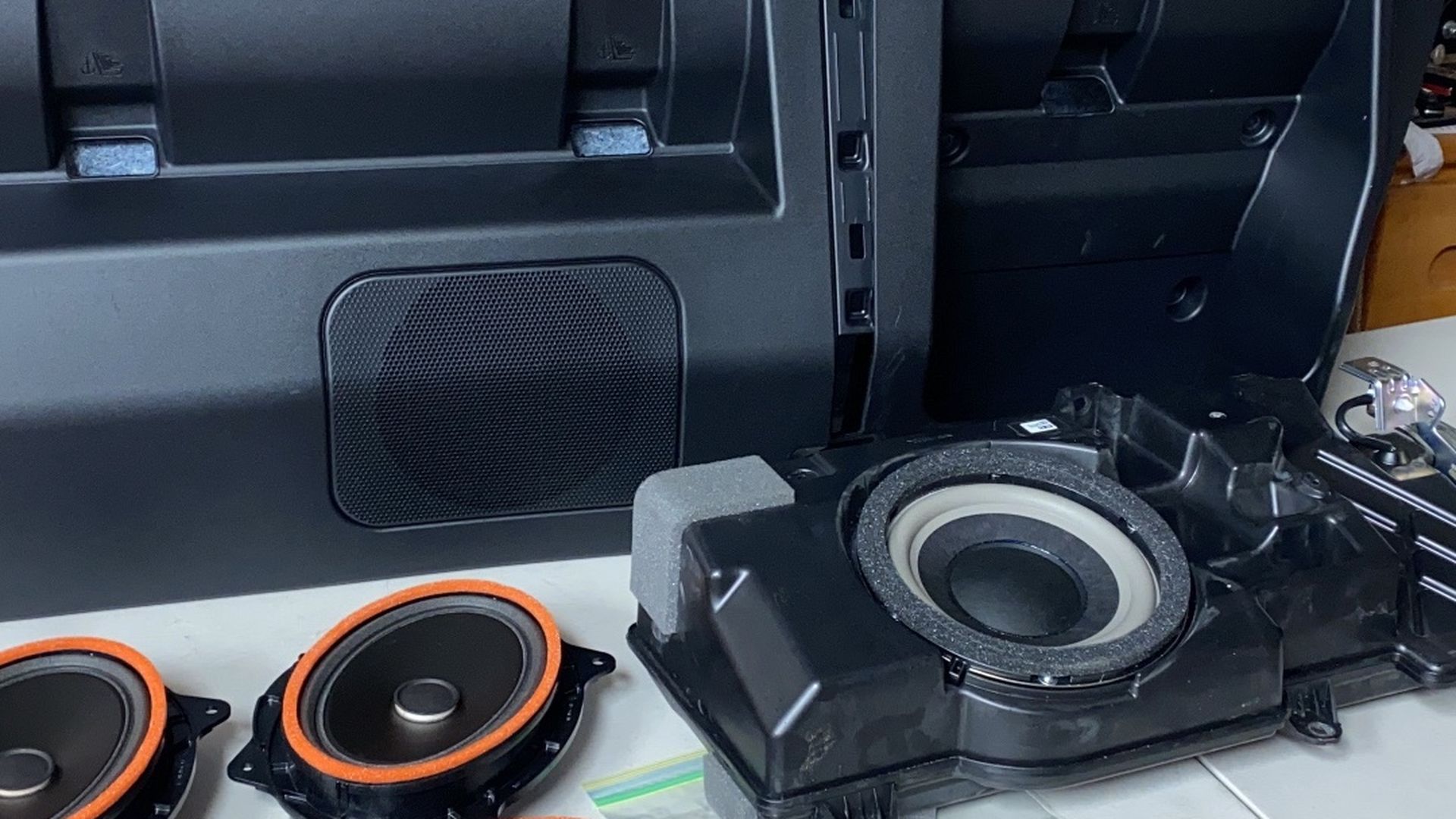 JBL SPEAKERS FROM 2020 TOYOTA TACOMA TRD PRO WITH BACK PANELS PERFECT UPGRADE OEM