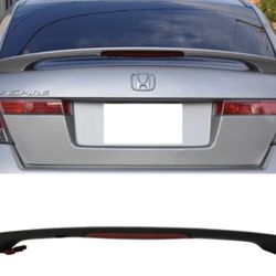 Fits 08-12 Honda Accord Sedan OE Style ABS Trunk Spoiler & LED Brake Matte Black