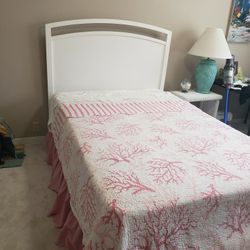 Full size bed with box spring and mattress