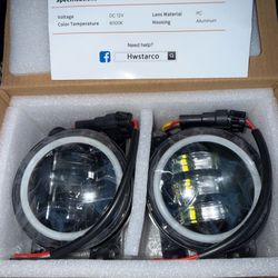 4Inch Round LED Fog Lights Driving Lamps Halo For Jeep Wrangler 07-18