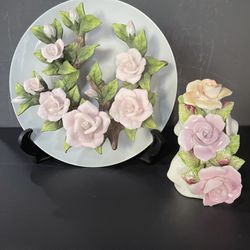 Plate Limited Edition  & Bone China  Flower 