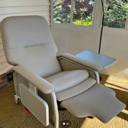 Lumex Comfy Recliner Chair with Side Trays and Wheels-  Lumex FR577RG- Geri Chair, Medical Recliner