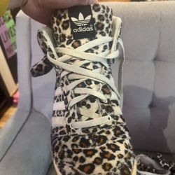 rare- Jeremy Scott x adidas leopard tail sandstorm midtop shoes , men’s size 12 