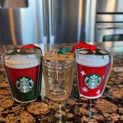 Starbucks Crristmas Ceramic And Glass Ornaments