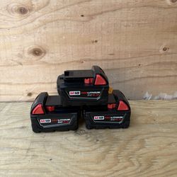 Milwaukee M18 18-Volt Lithium-Ion XC Extended Capacity 5.0 Ah Battery $65 Each Cada Una