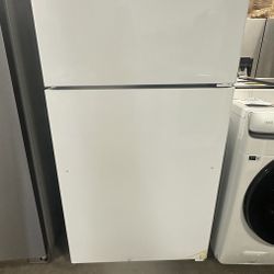 New White GE - 21.9 Cu. Ft. Garage-Ready Top-Freezer Refrigerator 