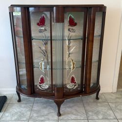 Art deco Lighted Curio Cabinet