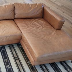 Pottery Barn Jake Leather Sectional 