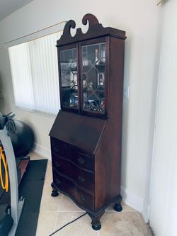 Vintage mahogany secretary desk