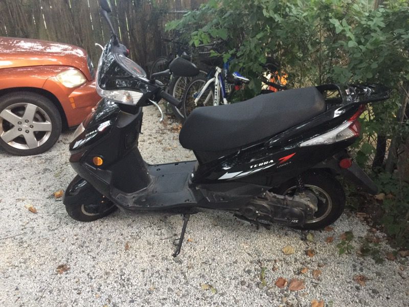 Have warranty papers from dealer. And moped certificate. 50cc cdi jet box. Has custom speakers amp and battery. NO TITLE