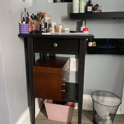 Bedside Table Nightstand With Shelf And Drawer 