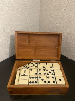 Vintage Cambor Domino Set in Wooden Box