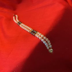 Vintage Pearl Bracelet W/ 14k Clasp & Accents