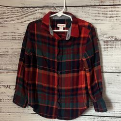 Cat & Jack Kids Plaid Button Down Shirt - Red and Blue size XS 4/5