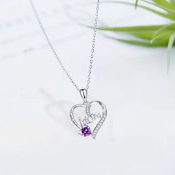 Violet  Mom Necklace Chain With ♥️ Pendant 