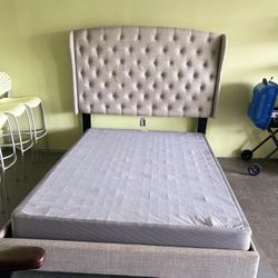 Queen Size bed Frame & box Spring 125 OBO