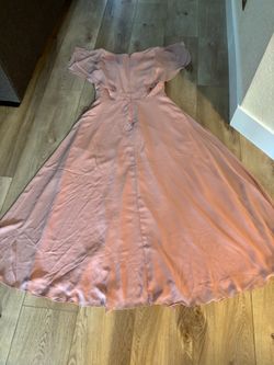 Blush Pink Off-Shoulder Maxi Dress