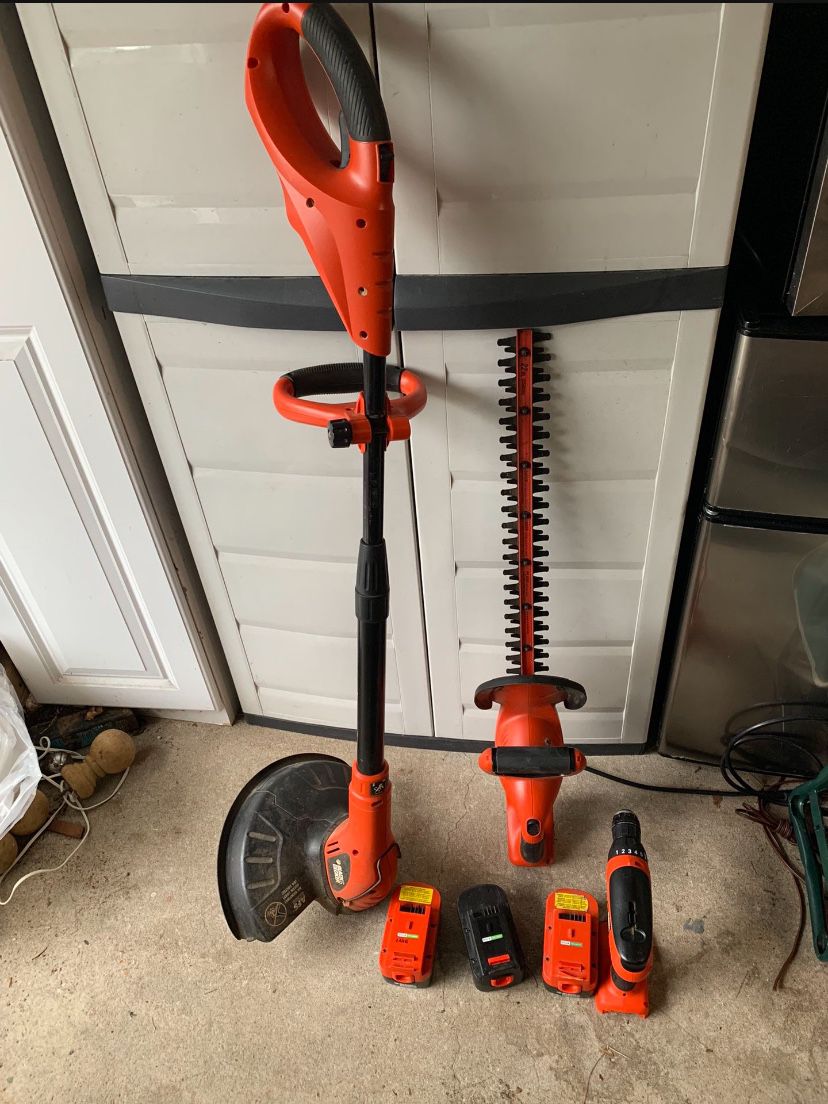 18v Weed Wacker, Hedge Trimmer Drill 