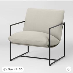 Metal Framed Sling chair Off White 