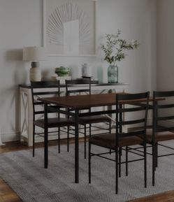 Mainstays Wood And Metal Dining Room Set