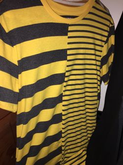 Striped Yellow And Grey Shirt