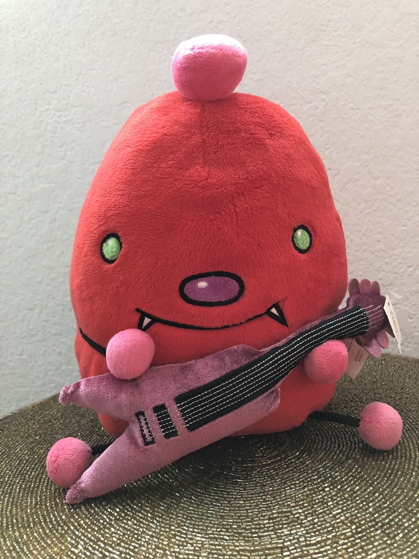 "Disney Store Frred Happy Monster Band Plush Red Guitar 9"" 10"" Stuffed Vintage"