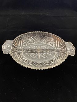 Vintage divided glass serving dish of relish tray
