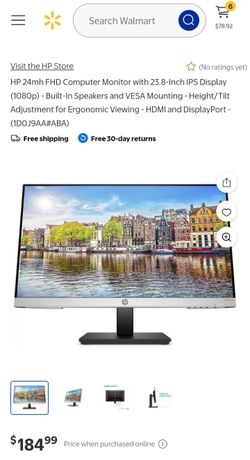 HP 24mh FHD Computer Monitor with 23.8-Inch. 
Speakers Built-in
Excellent Condition Like New