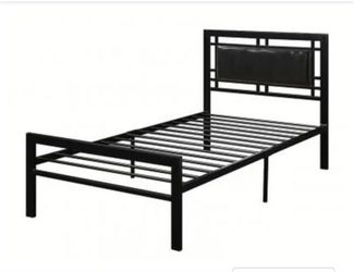 Twin Gray Bed With Nice Bamboo Top Orthopedic Mattress 