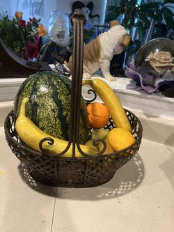 Vintage Metal Fruit Basket 