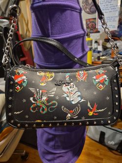 Ed Hardy Tattoo Print Shoulder Bag