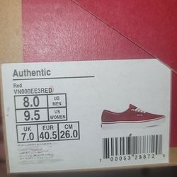 Red and white Vans