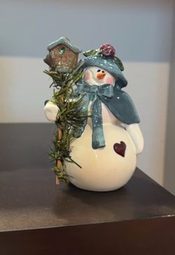Ceramic Snowman Christmas Decor Figurines