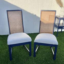 Pair Blue Dining Chairs