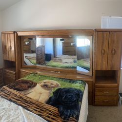 Large Headboard With Matching Cabinets 
