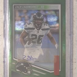 SEATTLE SEAHAWKS Zach Charbonnet RC Auto Football Trading Card