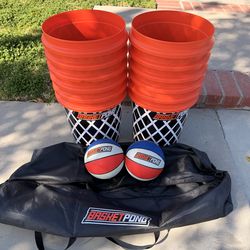 Giant Yard Pong and Basketball Game with 12 Buckets, 2 Balls, Carrying Bag