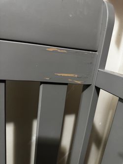 Gray baby crib
