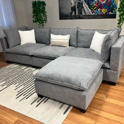 NEW IN BOX - Gray Cloud Sectional Couch - Delivery & Financing Available