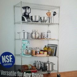 Heavy Duty NSF Wire Shelving On Wheels