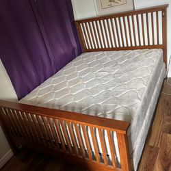 Queen Bed Frame , Mattress And Box Spring 