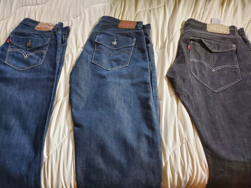 3 Levis flap pocket 514 jeans sixe 36x32