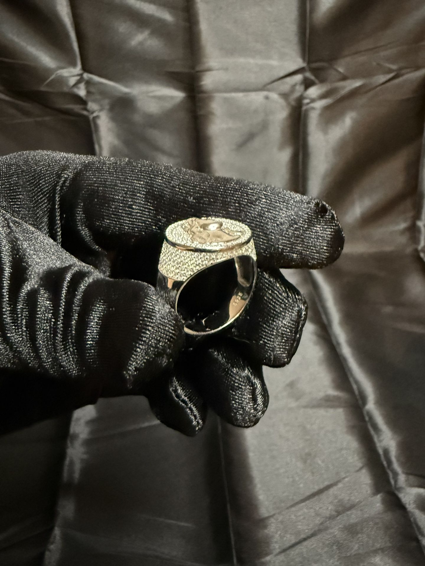 Real Diamond White Gold Jesus Ring