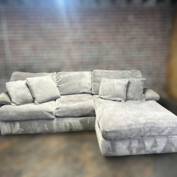 Free Delivery- Ashley gray 2pc sectional sofa couch